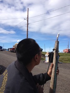 Robert Lisbourne with second harpoon