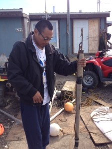 Robert Lisbourne with toggle harpoon