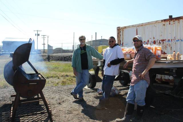 Robert, Robert, and Jason - grilling